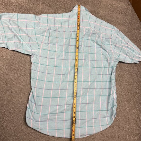 Vintage American Eagle Button Up Shirt Light Blue Short Sleeve Mens Large AE - Picture 8 of 9